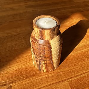 Teelichtdose Walnuß