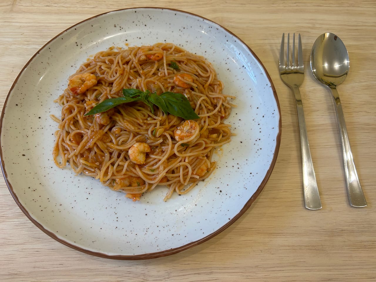 Spaghetti Pomodoro with Prawns